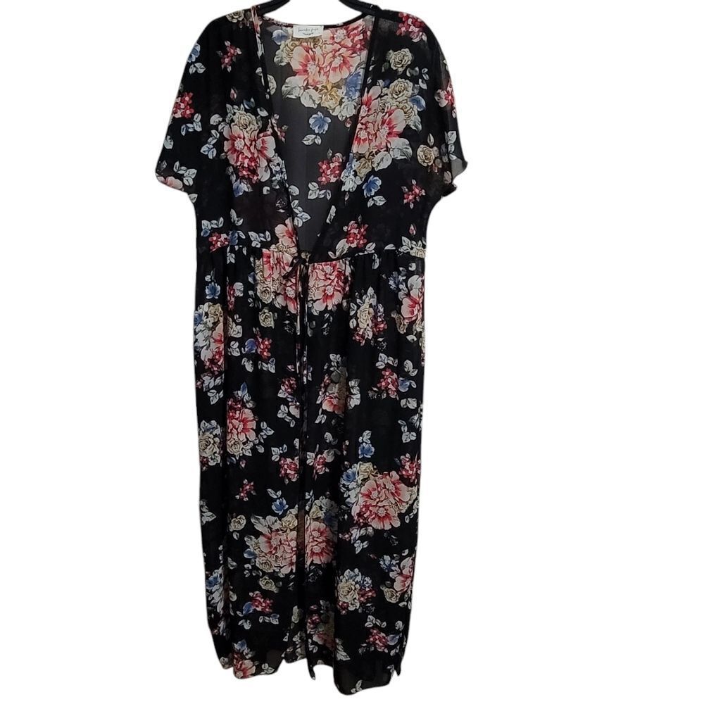 floral sheer kimino style robe